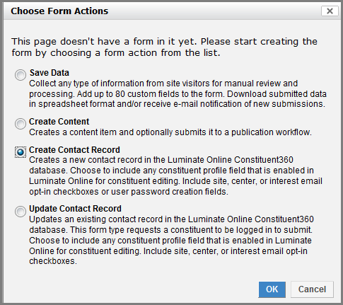 Create Contact Record Form Action